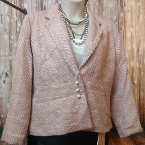 PRICE DROP!!! 20W Pink Tweed Blazer, Pierre Cardin